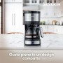 Severin KA 4808 Macchina per il Caffè, Fino a 4 Tazze, Permanente Lavabile, Filtro Oscillante, Piastra Riscaldante, 750 W, Acci