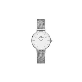 Daniel Wellington Petite Sterling Orologio Donna, 28mm, in Maglia, Argento