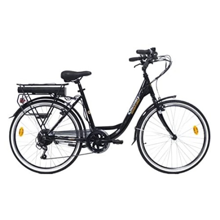 Discovery E4000, Bicicletta a pedalata assisita, City Bike con Ruote da 26", Cambio Shimano 6 velocità Donna, Nero